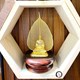 Tượng phật tọa thiền và lá bồ đề mạ vàng 24K (không bao gồm kỷ gỗ)