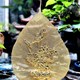 Tác phẩm nghệ thuật, quà tặng lưu niệm, hoa sen và lá bồ đề mạ vàng (18x27) Cm