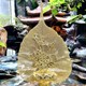 Tác phẩm nghệ thuật, quà tặng lưu niệm, hoa sen và lá bồ đề mạ vàng (18x27) Cm