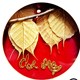 Tác phẩm nghệ thuật, quà tặng lưu niệm, tranh lá bồ đề mạ vàng gắn chữ Cha Mẹ