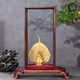 Tượng phật tọa thiền và lá bồ đề mạ vàng 24K (không bao gồm kỷ gỗ)
