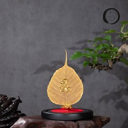 Lá bồ đề mạ vàng chữ Phúc
