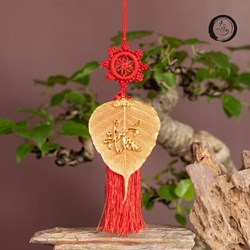 Lá bồ đề mạ vàng chữ Hiếu