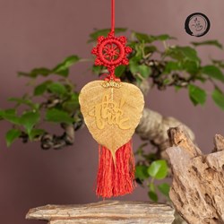Lá bồ đề mạ vàng chữ Phước