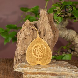 Lá bồ đề mạ vàng chữ Phúc